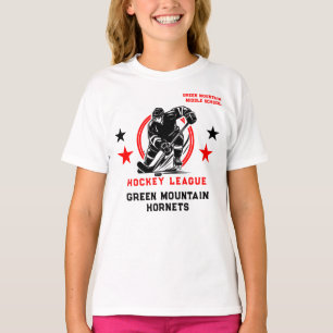 Custom Hockey School Club League Name Number T-Shirt
