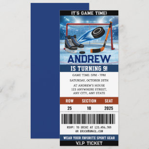 Custom Hockey Ticket  Birthday Decorations Invitation
