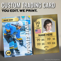Custom Hockey Trading Card, Gold Shield Player