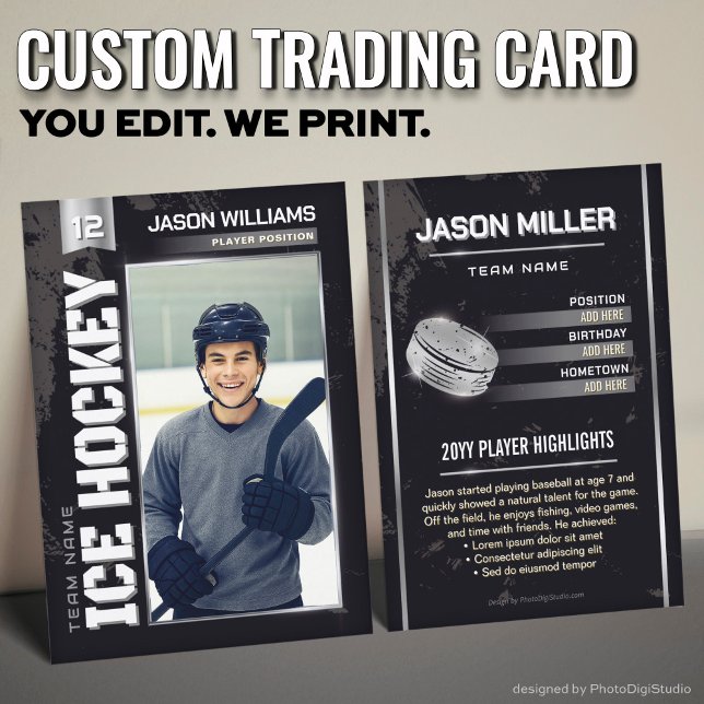 Custom Hockey Trading Card, Silver Power Player Calling Card (Custom Hockey Trading Card, Silver Power Player Card)