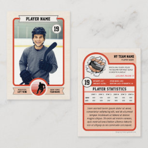 Custom Hockey Trading Card, Vintage Player Card