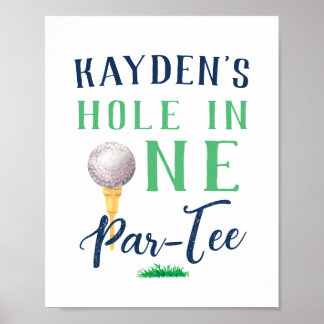 Custom Hole in One Golf Birthday Sign