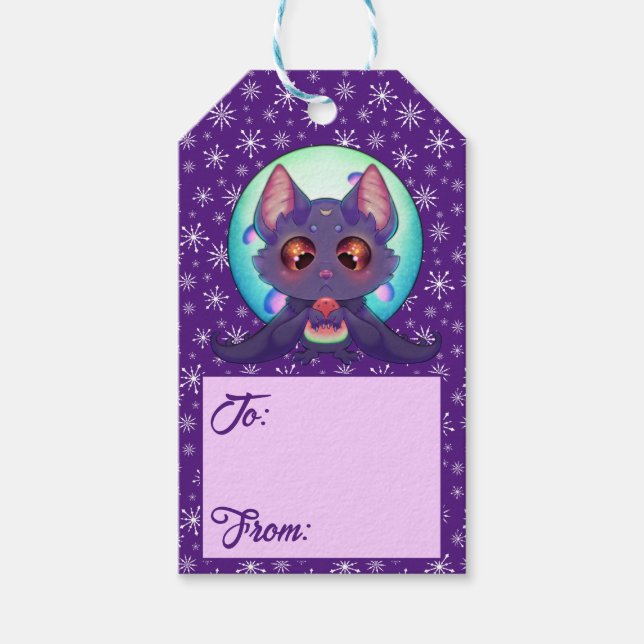 Custom Holiday Bat Gift Tags (Front)