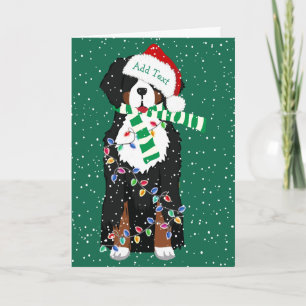 Custom Holiday Bernese Mountain Christmas Dog Card