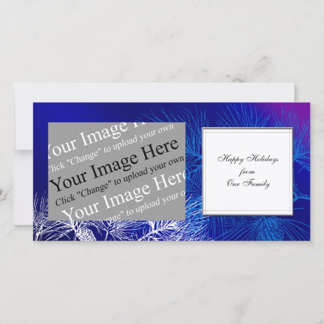 Custom Holiday Blue and White Winter Pine (Front)