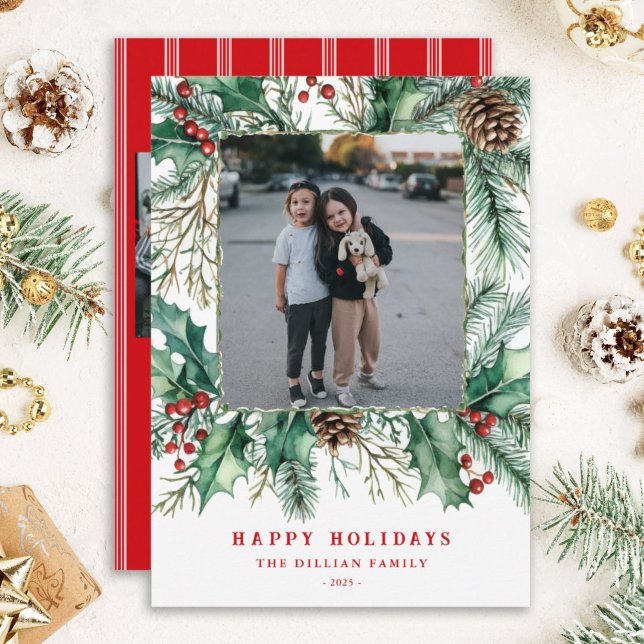 custom holiday cards holly springs Digital Printed (Creator Uploaded)