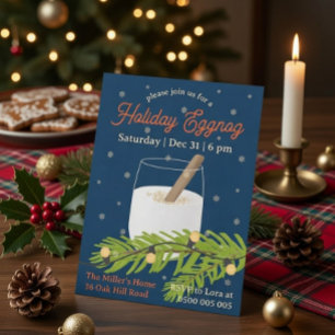 Custom Holiday Eggnog Party Invitation 
