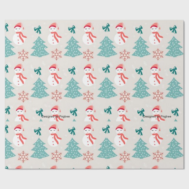 Custom Holiday Gift Wrap Festive Wrapping Design (Flat)