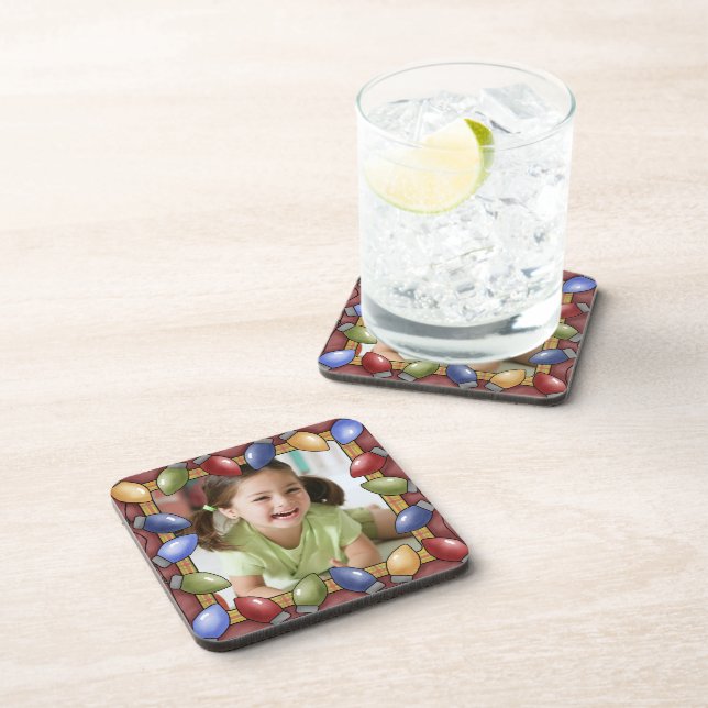 Custom Holiday Lights Photo Coasters (Right Side)
