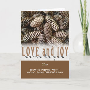 Custom Holiday Love and Joy Pine Cone