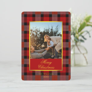 Custom Holiday Photo Card in Traditional Plaid