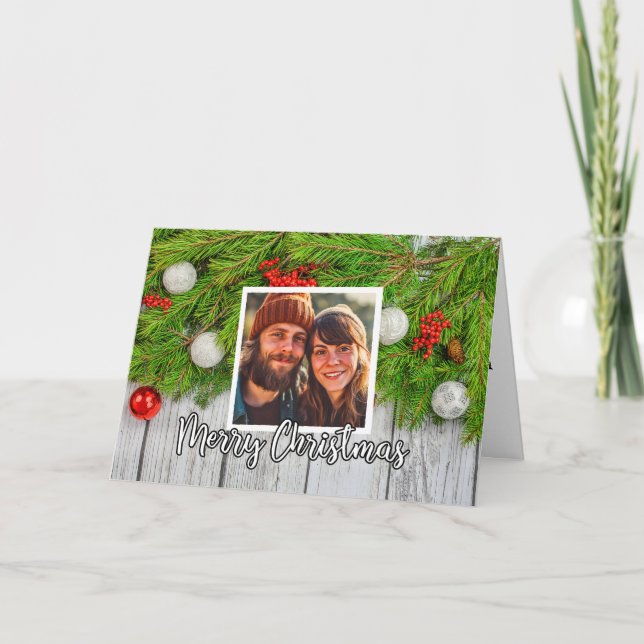 Custom Holiday Photo Template Merry Christmas (Front)
