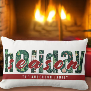 Custom Holiday Season Typography Pillow