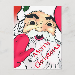 Custom Holiday waving Santa Claus Postcard