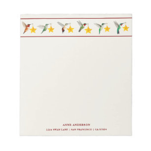 Custom Holidays Hummingbirds Notepad