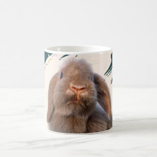 Custom Holland Lop Rabbit Christmas Photo Coffee Mug