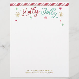 Custom Holly Jolly Christmas Letterhead