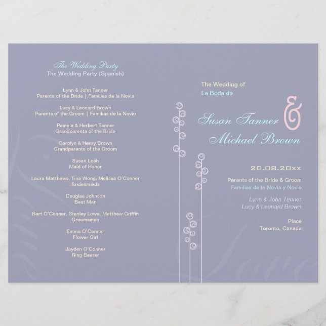 ::custom:Hollyhock & Ampersand Wedding Program (Front)