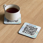 Custom Holographic QR Code Business Services Square Paper Coaster<br><div class="desc">Add your business website URL by clicking the "Personalise" button to effortlessly generate a QR Code for your business. Click on the "Personalise" button. Clients can then scan the code with their smartphone or tablet to gain access to every service you have to offer through your website without printing out...</div>