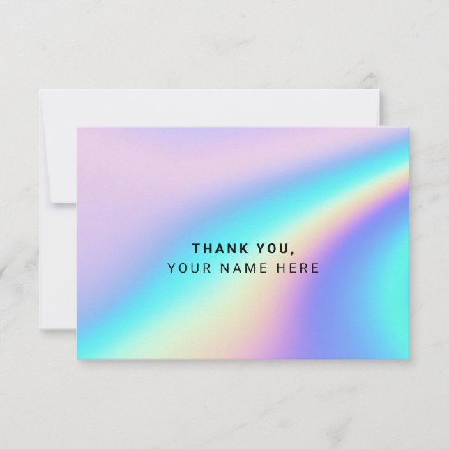 Custom Holographic Simple Thank You Cards (Front)