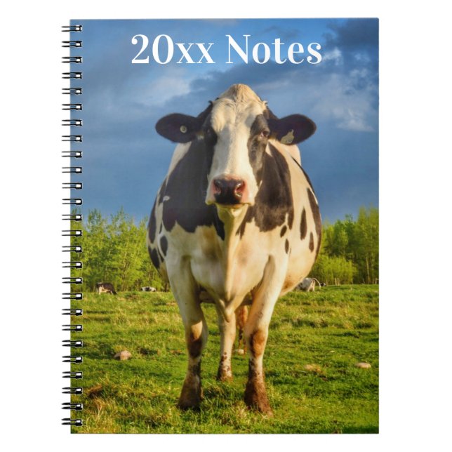 Custom Holstein Cow Business Notebook (Front)