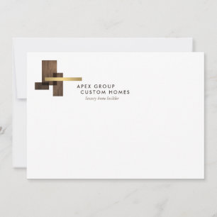 Custom Home Builder Logo Flat Notecard