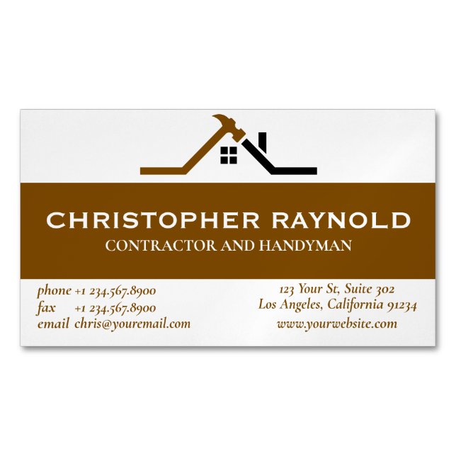Custom Home Building Construction Magnetic Business Card (Front)