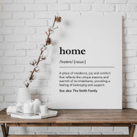 Custom home definition family name black and white