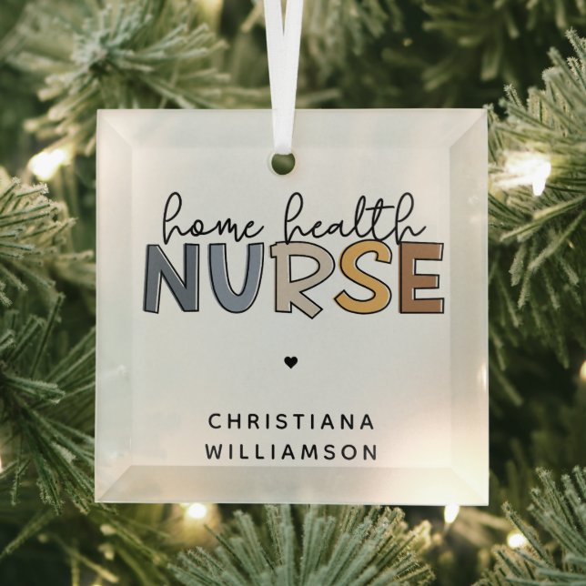 Custom Home Health Nurse Appreciation Gifts Glass Tree Decoration (Insitu)