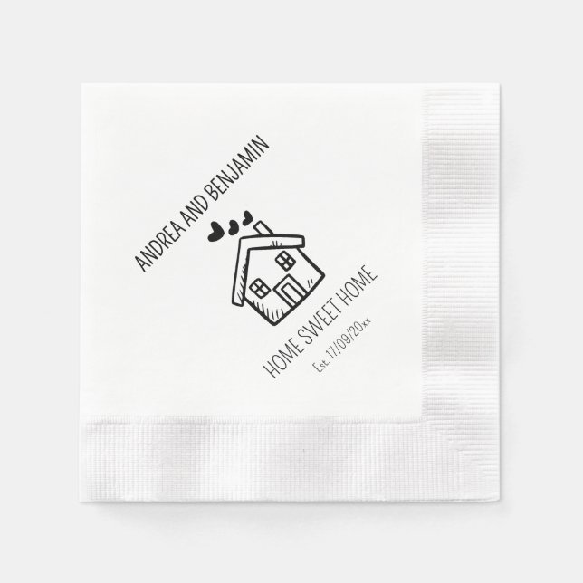 Custom Home Sweet Home Housewarming Napkin (Front)