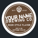 Custom Homebrew Beer Labels - Change words colours<br><div class="desc">Personalised Custom designed Beer Label stickers - Add your own words, change the colours, add a different logo and print away! Designed by Garagemonk.com where we sell waterproof labels, bottle caps and brewing aprons. HOW: Choose Edit, adjust the words and upload a PNG file of the logo you want to...</div>