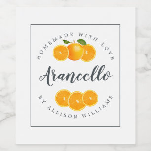 Custom Homemade Arancello Label