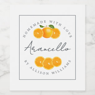 Custom Homemade Arancello Label