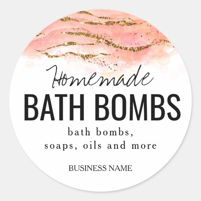 custom homemade bath bombs label (Front)