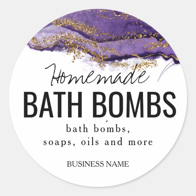 custom homemade bath bombs label (Front)