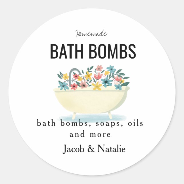 custom homemade bath bombs label (Front)