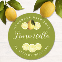 Custom Homemade Bright Green Limoncello Label