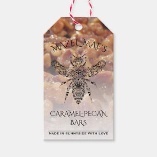Custom Homemade Caramel-Pecan Bars Honey Labels