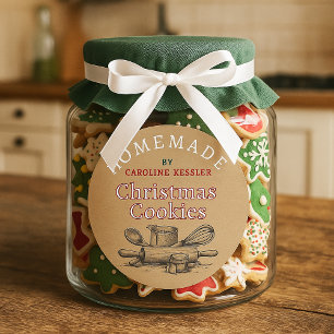 Custom Homemade Christmas Cookies Label Sheet