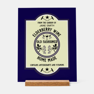 Custom Homemade Elderberry Drinks Acrylic Sign