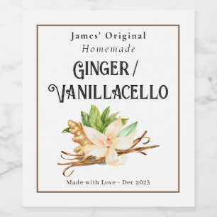 Custom Homemade Ginger/Vanillacello Label