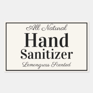 Custom Homemade Hand Sanitizer Simple and Elegant Rectangular Sticker