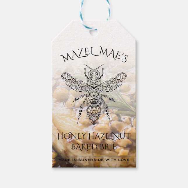 Custom Homemade Honey Hazelnut Baked Brie Labels (Front)