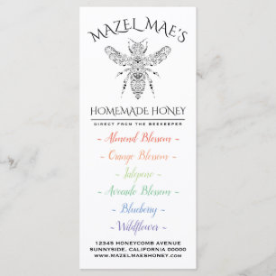 Custom Homemade Honey Menu