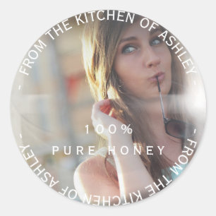 Custom Homemade Honey Photo Sweet Bubble Classic Round Sticker
