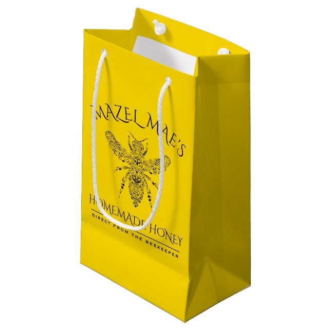 Custom Homemade Honey Small Gift Bag (Front Angled)