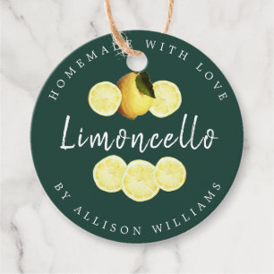 Custom Homemade Limoncello Dark Green Favour Tags