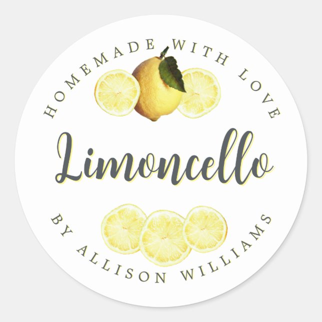 Custom Homemade Limoncello Label (Front)