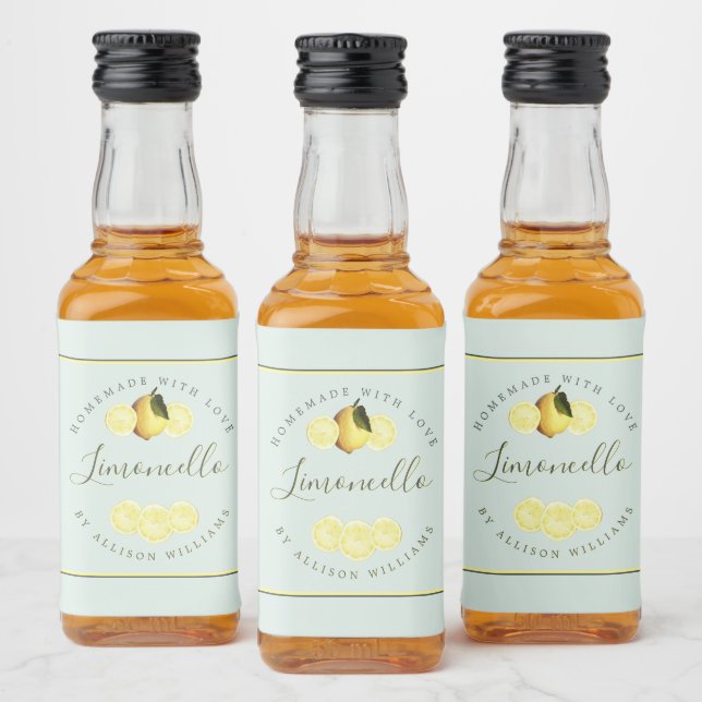 Custom Homemade Limoncello Label (Bottles)