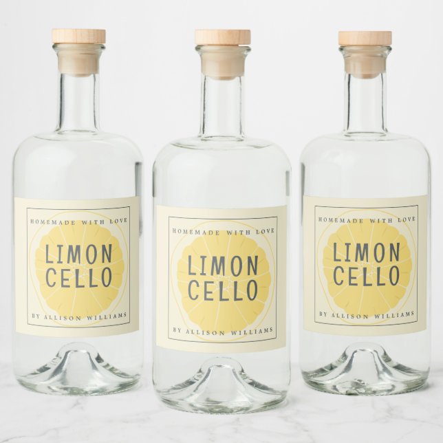 Custom Homemade Limoncello Label (Bottles)